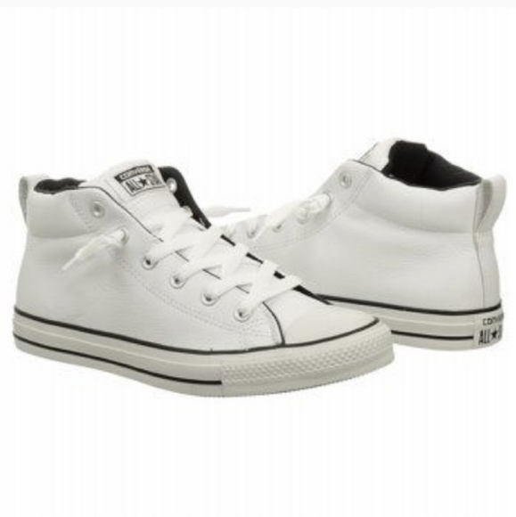 all stars white leather